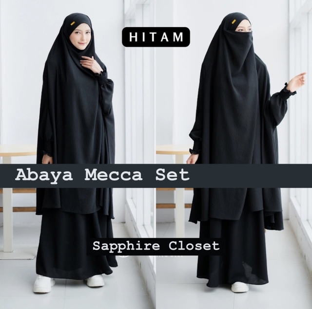 Comfortable and Stylish Mecca Set Abaya Modest Islamic Wear for Women's Daily Use and Prayer Solid Style for Daily Wear