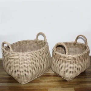 Ensemble moderne de style fabuleux Ensemble 2 paniers tissés en rotin en plastique écologique faits à la main-Artex Dong Thap's Premium Quality - Product Image 2