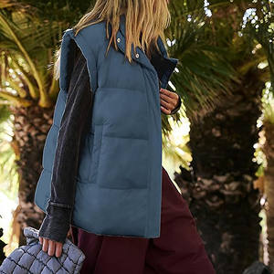 Chaleco acolchado de gran tamaño para mujer, chaleco de burbuja acolchado cálido y grueso 2025, abrigo de invierno acolchado sin mangas con cuello levantado, prendas de vestir de moda personalizadas - Product Image 5