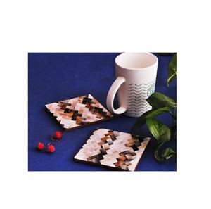 Customized Sublimation coaster square Shape Printed MDF Logo <b>Tea</b> or Coffee Cup Holder Bar <b>Wood</b> Square Cork Coaster - Product Image 3