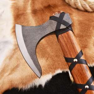 Hache en acier à haute teneur en carbone pour la chasse et le camping avec manche en bois et acier Damas, hache en bois à bas prix - Product Image 2