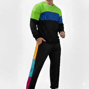 Conjunto Deportivo de Dos Piezas Estilo Vintage con Lavado Ácido, Pantalones Jogger y Sudadera para Hombre - Product Image 6