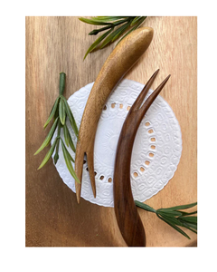 Juego de cubiertos de madera natural Mango de Acacia Cuchara para servir Tenedor y cuchillo Hecho a mano con gran calidad y acabado para cubiertos de café - Product Image 1