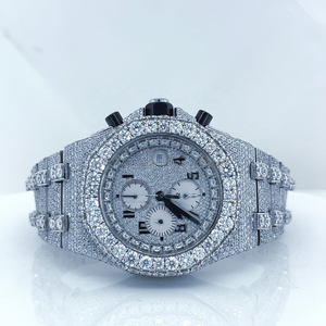 Reloj de Diamantes de Moda con Incrustaciones de Alta Calidad, Claridad VVS, Caja de Acero, Tres Esferas Pequeñas, Función de Calendario, TRENDY - Product Image 1