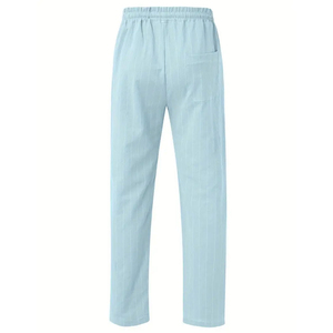 Pantalones informales de lona de lino/algodón con diseño de logotipo personalizado para hombre de calidad superior, novedad - Product Image 2