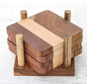 Personnalisé en bois bricolage couleur impression rond carré forme personnalisée invitation de mariage sous-verre cadeau de mariage - Product Image 5