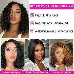 Venta al por mayor 4x4 Cierre de encaje Bob pelucas, la mejor peluca brasileña <span class=keywords><strong>frontal</strong></span> Bob humano pelo, mujeres personalizadas encaje <span class=keywords><strong>frontal</strong></span> humano Peluca de pelo natural - Product Image 3