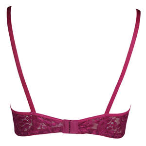 บราแฟนซีลายดอกกุหลาบสำหรับผู้หญิง - สีแดงเลือดหมู - Product Image 2