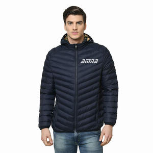 Vestes rembourrées grande taille pour hommes, couleur bleue, vêtements d'hiver décontractés, vestes rembourrées fantaisie avec logo personnalisé - Product Image 1