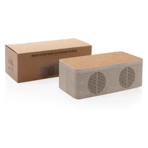 Eco-Friendly Smart Home <b>Wireless</b> Charger Speaker with Fiber Wheat Convenient and Sustainable Gadgets - Product Image 4
