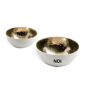 Mesa de comedor Decoración Centros de mesa Tazón Juego de 2 Diseñador Martillado Fruta Servir Tazón Fruta Aperitivos Tazón para servir - Product Image 1