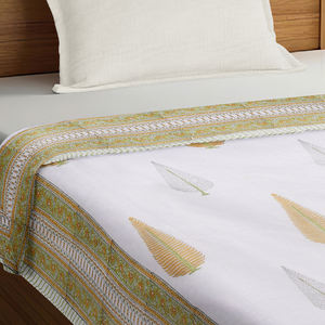 Couvre-lit et Nappe Fleurs Colorées Brodés Main Aari Kantha 100% Coton Duck 150x225cm - Product Image 3