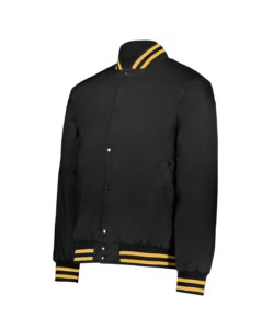 Premium Unisex Black with <b>Yellow</b> Straps Hooded Bomber <b>Jacket</b> Winter Canvas Stand Collar Front Logo for Chicago for - Product Image 3