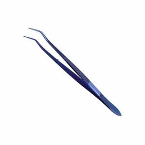 Blue Manual Curved Serrated Beak Forceps Dental Surgical Tweezers for Surgical <b>Cotton</b> Dressing Tissue <b>Medical</b> Use - Product Image 4