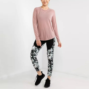 Mallas de compresión XL de cantidad a granel para mujer, pantalones de cintura media de Spandex sólido con etiqueta privada personalizada a la venta. - Product Image 4