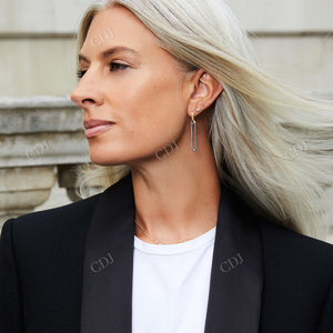 Bijoux tendance plaqués or d'usine, sans ternissement, personnalisés, simples, boucles d'oreilles à clous bicolores pour femmes, pour les fêtes - Product Image 2