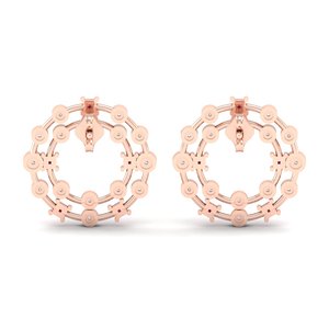 REYES Exquisite Boucles d'oreilles en argent sterling 925 Moissanite Double cercle 0.3 Carat Ruby Gemstone Fine Jewelry Wedding Gift - Product Image 4