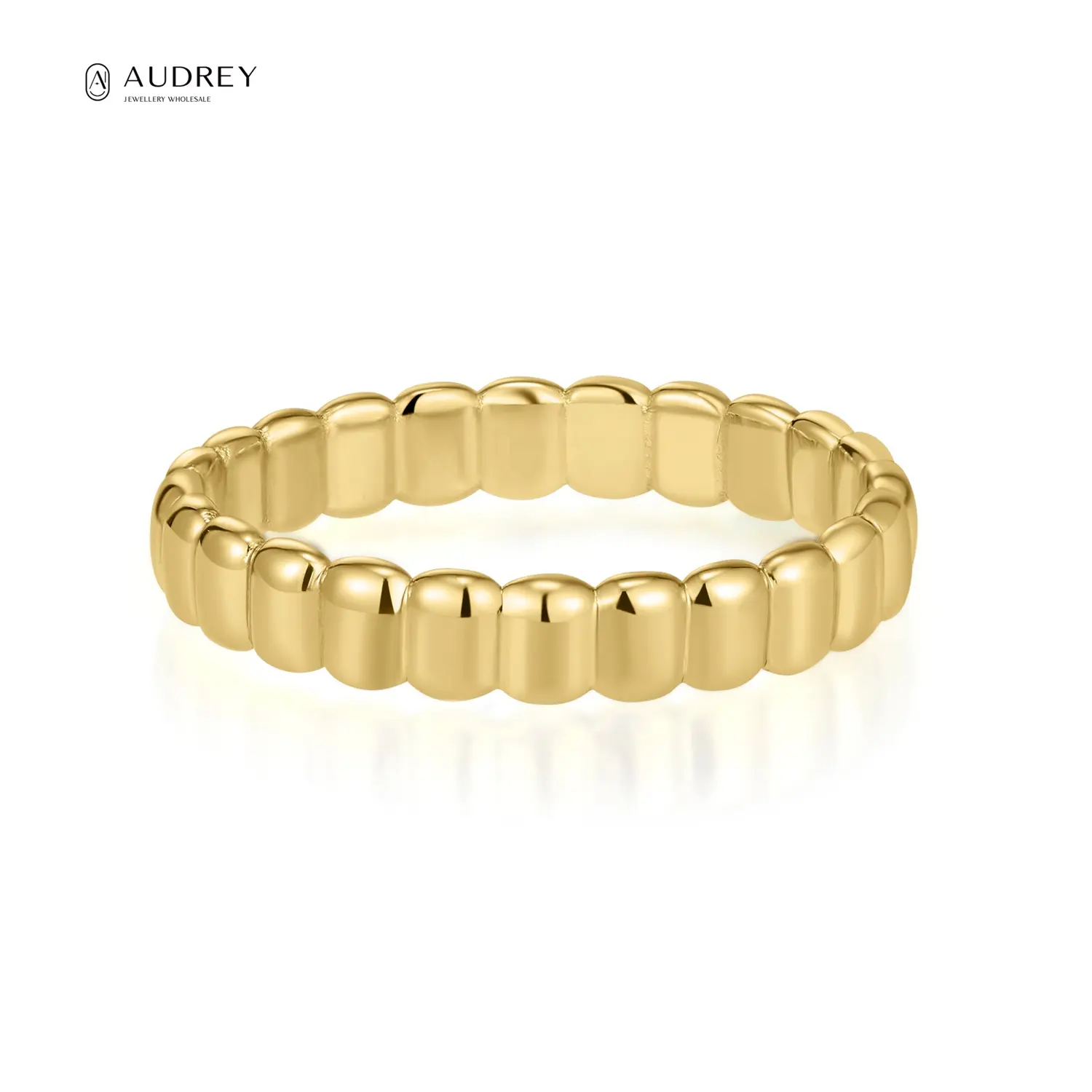 Audrey Neutral Personality Fine Jewelry O Rings Texture Plated 14k Gold Vermeil Rings 925 Sterling Silver Rings Jewelry Women