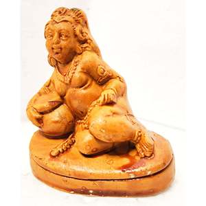 Small Brown Terracotta <b>Clay</b> Lord Krishna Gopal Statue Murlidhar/Krishn Kanhiya Idol <b>Sculpture</b> - Product Image 2