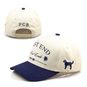 Casquette ajustée à 5 panneaux bicolore (blanc et bleu) de style sportif, personnalisable, en gros - Product Image 1