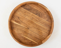 Draaibare ronde acaciahouten vintage handgemaakte Lazy Susan presentatiestand voor kruiden en specerijen met 360 graden draaibare tafel