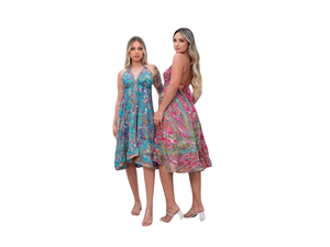 Vestido de Seda para Mujer, Estilo Casual, Elegante, Ecológico, Vintage, Sexy, de Verano, Largo hasta la Rodilla, con Corte en A - Product Image 2