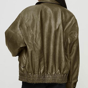 Chaquetas ajustadas de talla grande con cuello levantado para hombre con cremallera, chaqueta de cuero para motocicleta de cuero Pu para hombre - Product Image 2
