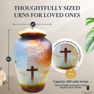 ไม้กางเขนสำหรับผู้ใหญ่เผาศพสไตล์ยุโรปและอเมริกาเป็นมิตรกับสิ่งแวดล้อม10นิ้ว220ลูกบาศก์นิ้วออกแบบได้ตามต้องการ - Product Image 5