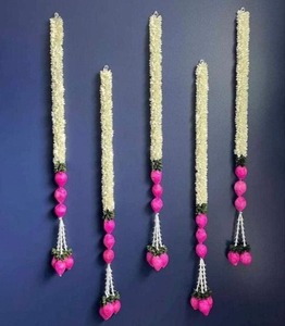 Guirnalda de hilo de loto jazmín, decoración de festivales y fiestas, guirnalda de bodas, telón de fondo de escenario, decoración de templo, decoración de Pooja - Product Image 1