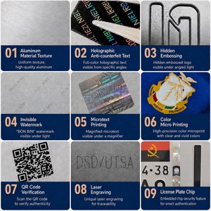 Placa de Matrícula de Aluminio para Automóvil, Reflectante, Sublimable, con Grabado Africano Personalizado, para Licitaciones Gubernamentales - Product Image 3