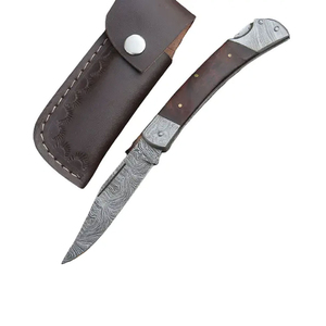 Cuchillo de cocina de hoja fija de acero de Damasco hecho a mano de primera calidad proveedor Pakistán herramienta al aire libre de alta calidad - Product Image 2