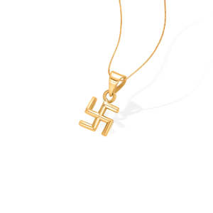 Colgante Religioso Swastik en Oro Amarillo para Unisex - Amuleto Fino - Product Image 4
