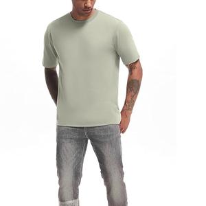 เสื้อยืดคอกลมแขนสั้นลำลองสำหรับผู้ชาย, สินค้ามาใหม่เสื้อยืดคอกลมไหล่ไหล่คอตตอน100% สีพื้นจากบังคลาเทศ - Product Image 2