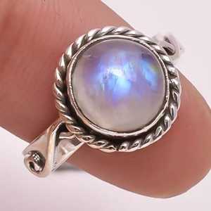 Rainbow Moonstone 925 Sterling Silver Handmade <b>Statement</b> <b>Ring</b> June Birthstone Jewelry Inlay Fine Perfect Gift for Her Birthday - Product Image 3