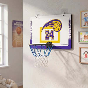 Portable Ensemble for Home Sports <b>Plastic</b> Basket-Ball Stand with Tempered Glass Backboard for Home Exercise - Product Image 3