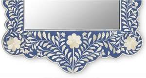 Handmade Modern Wood Bone Inlay Wedding Feature <b>Mirror</b> Handmade Flower Leaf Design for Wall Use - Product Image 6