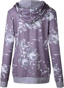 เสื้อสเวตเตอร์ผ้าฟลีซแบบสวมหัวสำหรับผู้หญิงผ้าคอตตอนผสมมีฮู้ดน้ำหนักเบาเสื้อฮู้ดลำลองแบบธรรมดา - Product Image 6