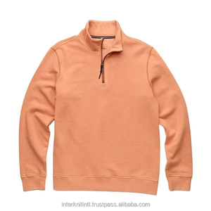 Sweat-shirt à demi-zip surdimensionné en coton épais de qualité supérieure pour homme, streetwear, tricoté, manches longues, unisexe, sweat-shirts personnalisés - Product Image 5