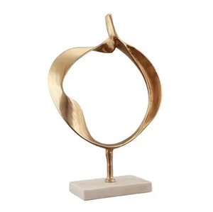 Objet de table rond en métal élégant, table artistique de luxe, décoration tendance pour la maison et le bureau, centre de table décoratif - Product Image 6