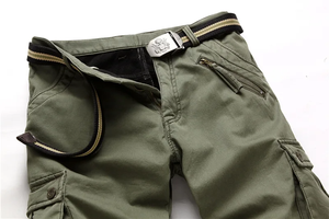 กางเกงคาร์โก้ผู้ชายผ้าคอตตอนสีดำย้อมสีล้วนมี6กระเป๋าใส่สบายกันรอยยับออกแบบได้ตามต้องการ - Product Image 5