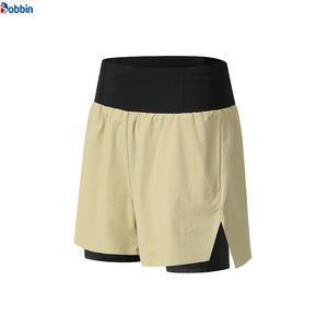 Shorts pour hommes personnalisés à double couche avec poche, shorts de sport confortables, shorts de course, shorts d'entraînement, élastiques, respirants, pour la remise en forme - Product Image 3