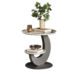 Table d'appoint design en marbre Petite table d'appoint ronde en métal doré moderne pour meubles de maison d'hôtel Made Acube Industries - Product Image 1