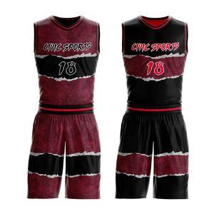 Camisetas de baloncesto reversibles de poliéster 100%, diseño personalizado, uniformes de equipo, doble cara, transpirable, duradero, desgaste de rendimiento - Product Image 1