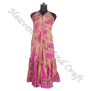 Bohemian Beachwear <b>Silk</b> Dress Bohemian Style Casual Dresses Women Summer Hot New <b>Silk</b> Saree Beachwear Dresses - Product Image 5