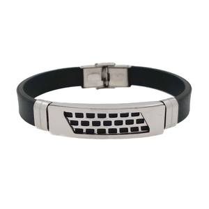 สร้อยข้อมือเหล็กและยางอัจฉริยะสำหรับผู้ชาย - Product Image 1