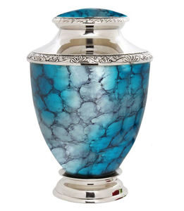 TROFEO DE CREMACIÓN AMERICANA URNA CON ACABADO DE FUEGO AZUL URNAS FUNERARIAS DE METAL URNAS DE CENIZAS DECORATIVAS DE INTERIOR - Product Image 3