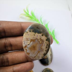 Cabujones de Jaspe Oceánico, Lisos, Semipreciosos, Lote al por Mayor, Cabujón de Piedra Preciosa de Jaspe Oceánico Crinoid, Lote de Cristal Natural - Product Image 2