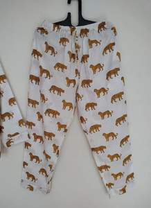 Pijama de lujo para mujer, ropa de dormir de algodón con estampado de Tigre, cómoda ropa de dormir India hecha a mano, conjunto de pijamas, Material de algodón 100% - Product Image 2