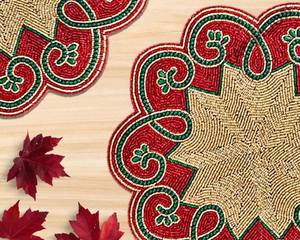 ที่ชาร์จทรงกลมทำด้วยมือสำหรับการรับประทานอาหารสุดหรูและของตกแต่งวันหยุดลูกปัดทำมือไม่เหมือนใครที่รองจานบนเฟอร์นิเจอร์บ้าน - Product Image 2