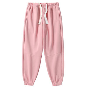 Pantalon de survêtement lourd pour les amoureux de l'hiver Pantalon de survêtement en laine de couleur unie Loose Straight Leg Casual Closed Leg pour hommes - Product Image 5